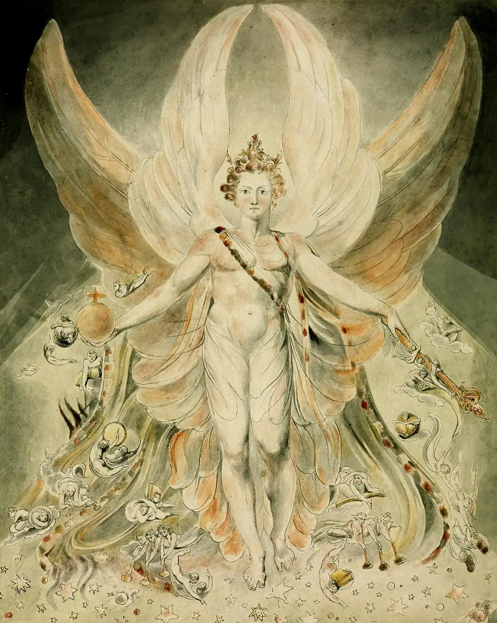 Satan in his Original Glory, Thou wast Perfect till Iniquity was Found in Thee in Detail William Blake